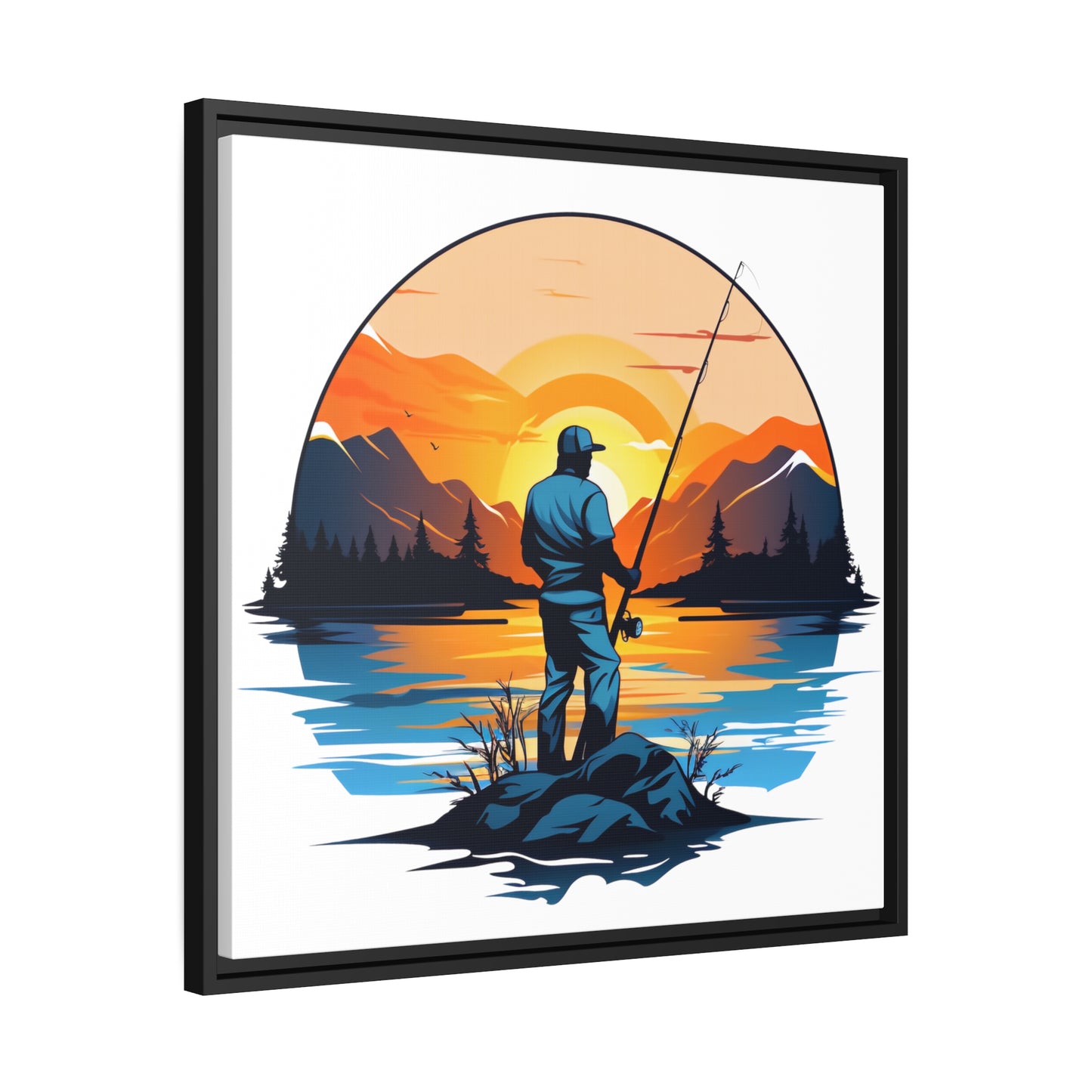 Fishing - Matte Canvas - Black Frame