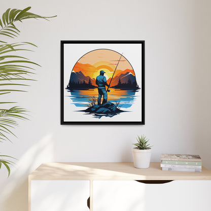 Fishing - Matte Canvas - Black Frame