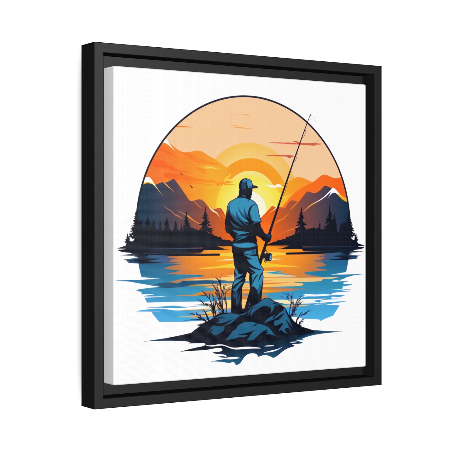 Fishing - Matte Canvas - Black Frame