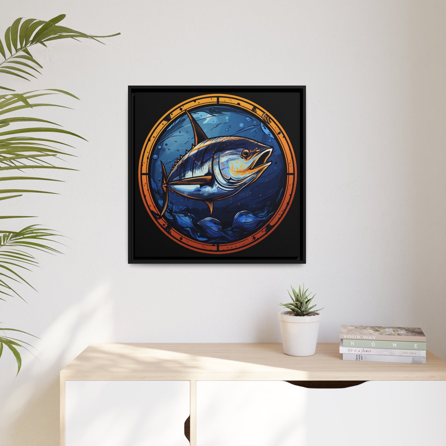 Bluefin Tuna - Matte Canvas - Black Frame