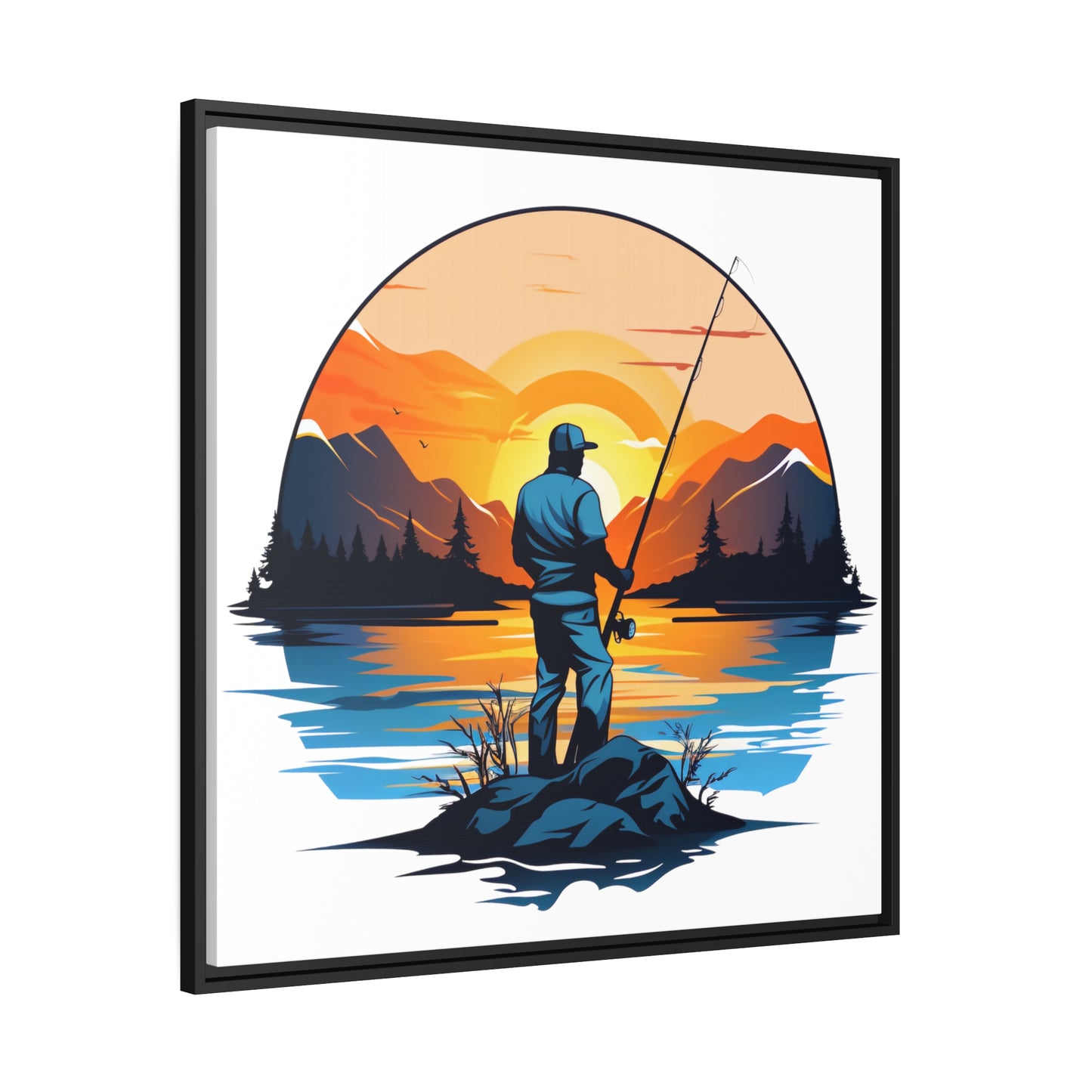 Fishing - Matte Canvas - Black Frame