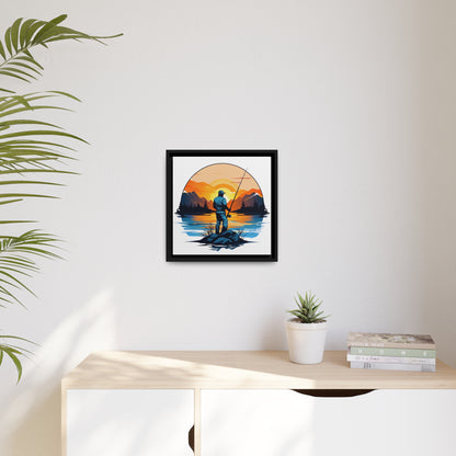 Fishing - Matte Canvas - Black Frame