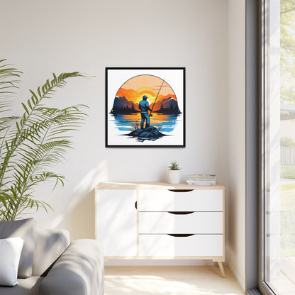 Fishing - Matte Canvas - Black Frame